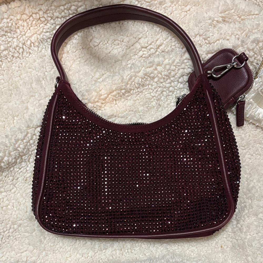 INC International Concepts Burgundy Rhinestone Shoulder Bag